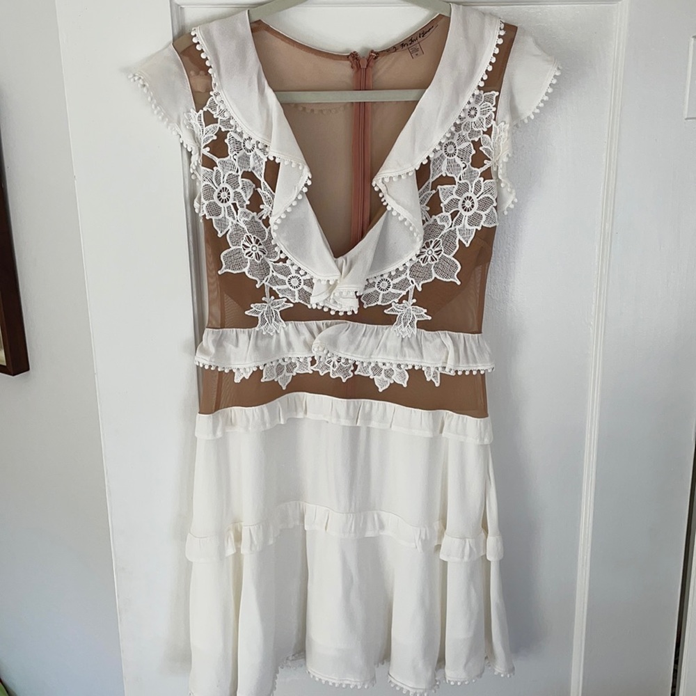 For Love & Lemons White/Nude Short Dress